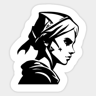 Minimalist Vector Elven Rogue Sticker